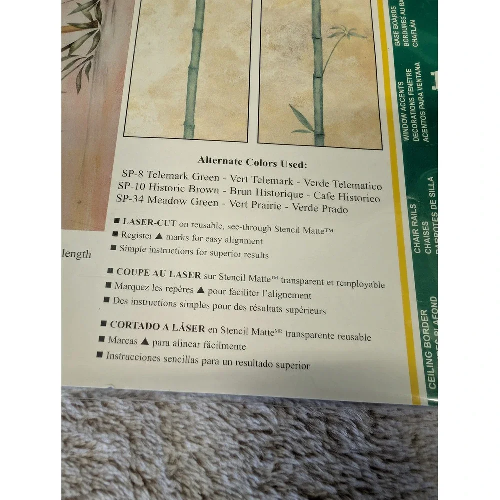 Stencil‎ Ease Bamboo Home Decor Stencil Jeannie Serpa J-842 Laser Cut Reusable